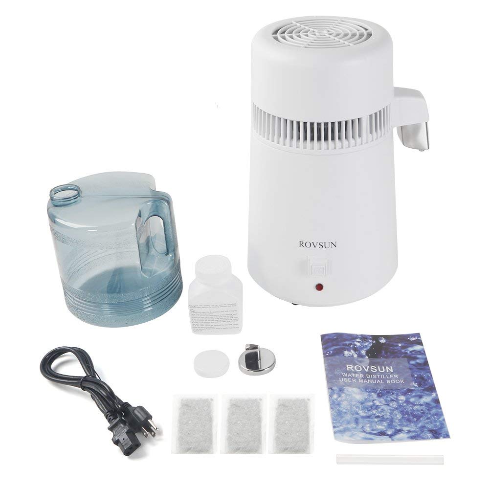 ROVSUN 1.1 Gal 750W 110V Water Distiller Countertop White