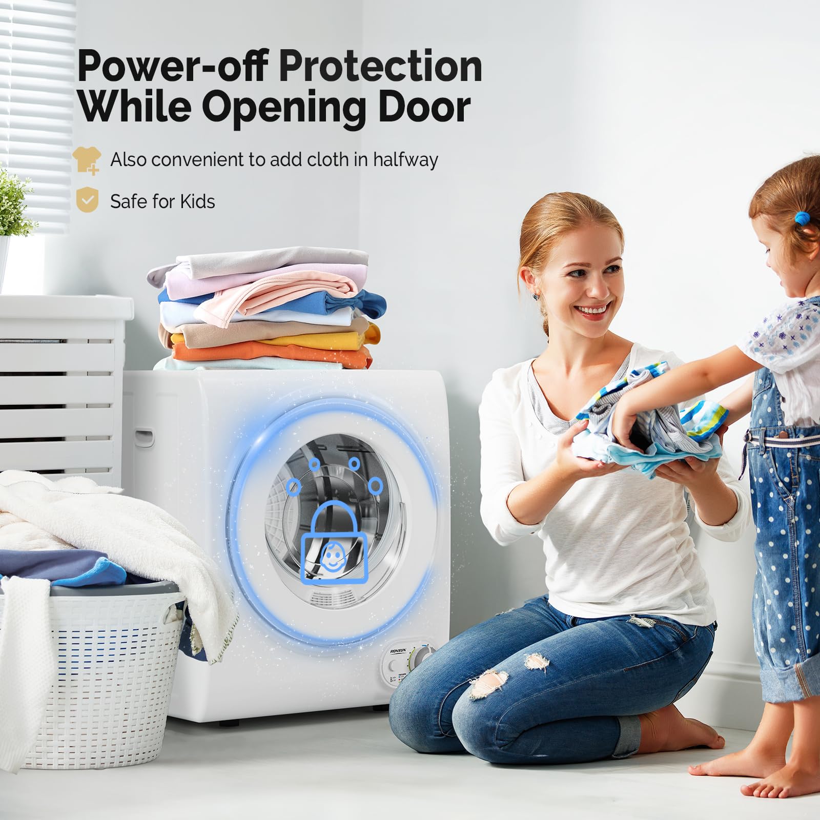 ROVSUN 17.8 LBS Full Automatic Washing Machine and 1.5 Cu.Ft Portable Clothes Dryer Set