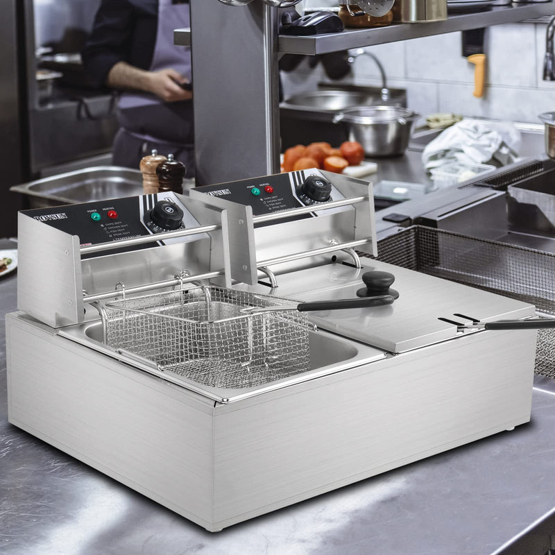 Dual Tank Electric Countertop Fryer - 20 lb. (Galaxy EF20E)