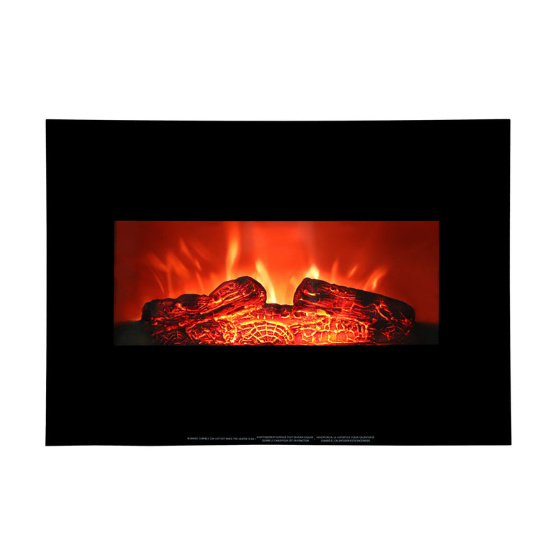 ROVSUN 26 Inch Wall Mounted Electric Fireplace Space Heater with 2 Heat Settings 750W/1500W