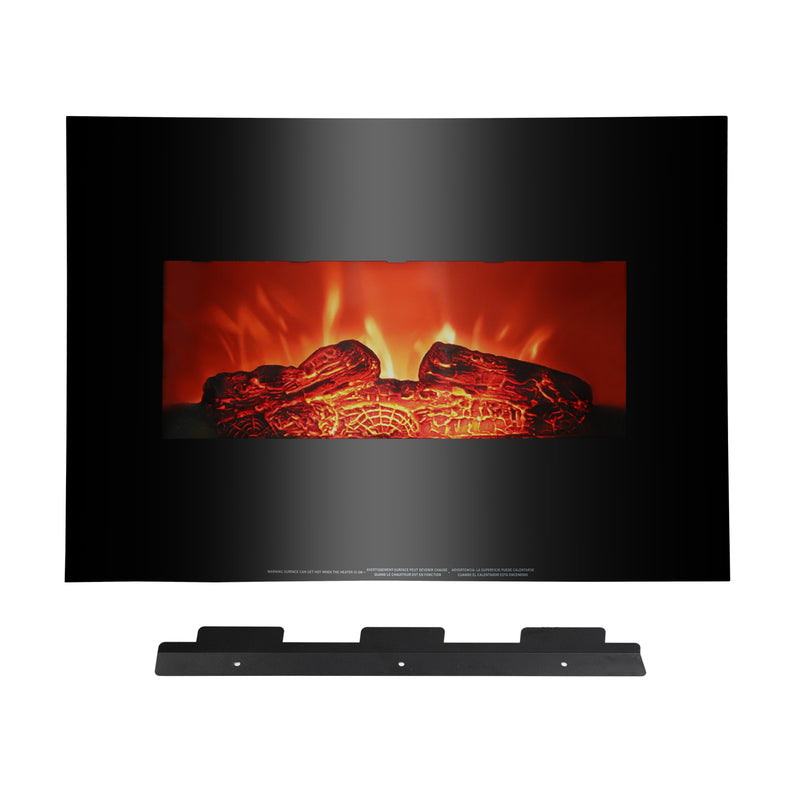 ROVSUN 26 Inch Wall Mounted Electric Fireplace Space Heater with 2 Heat Settings 750W/1500W