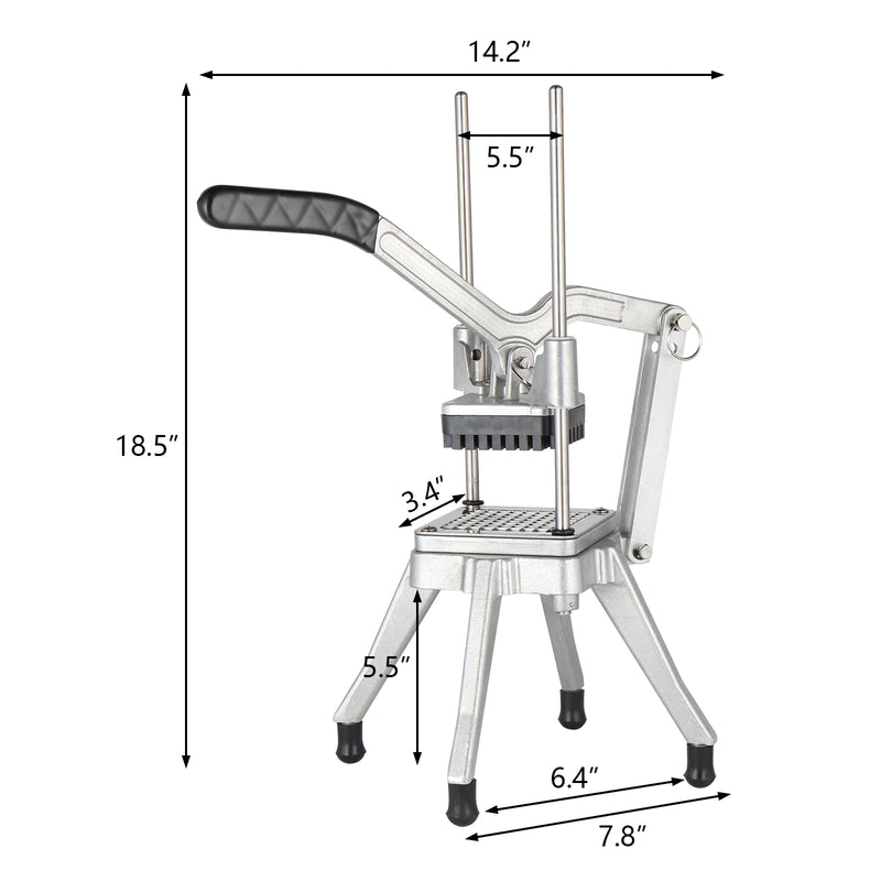 ROVSUN Commercial French Fry Cutter with 4 Sizes Blades