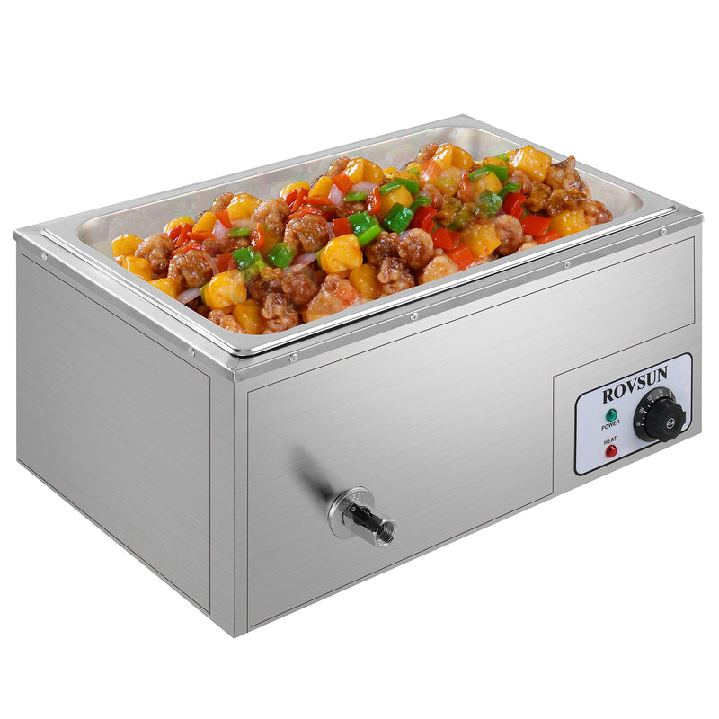 ROVSUN 21QT 600W 110V Full Pan Commercial Food Warmer Electric Steam Table