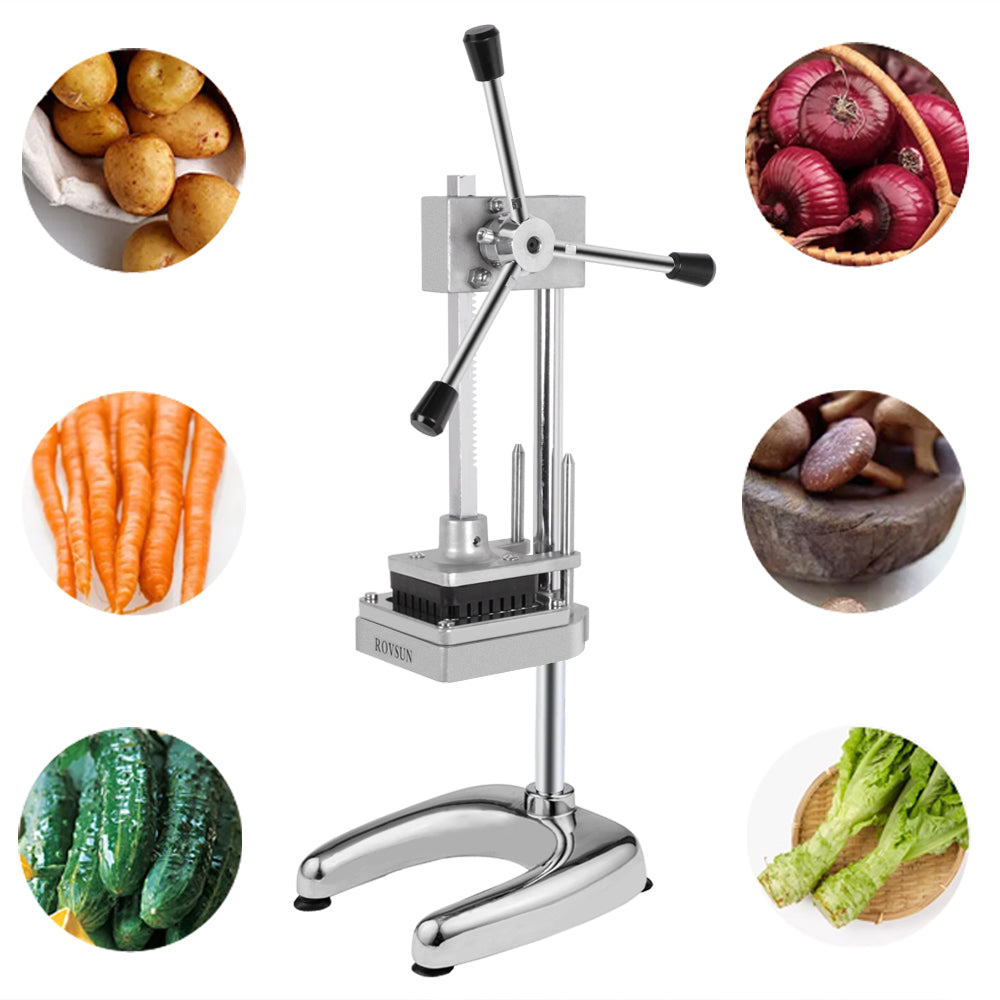 ROVSUN Commercial French Fry Cutter with 3 Sizes Blades