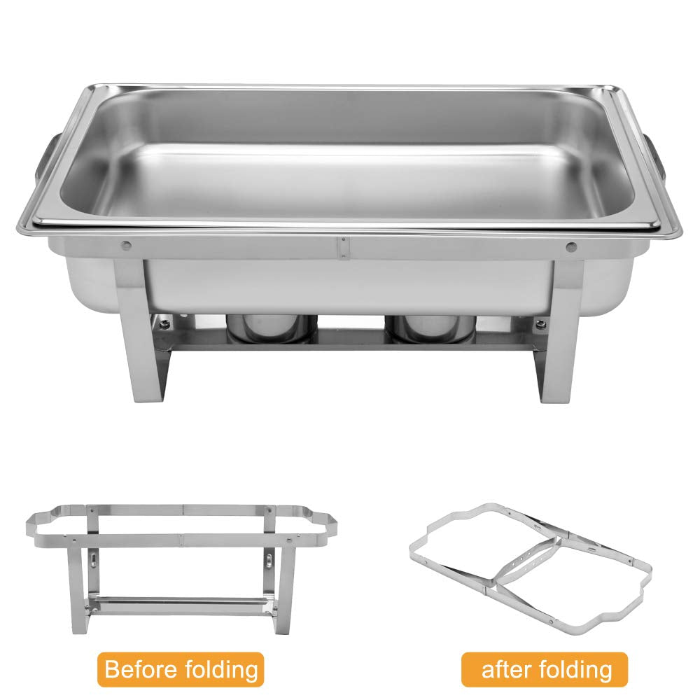 ROVSUN 8 QT Rectangle Chafing Dish Buffet Set with Full Size Pans