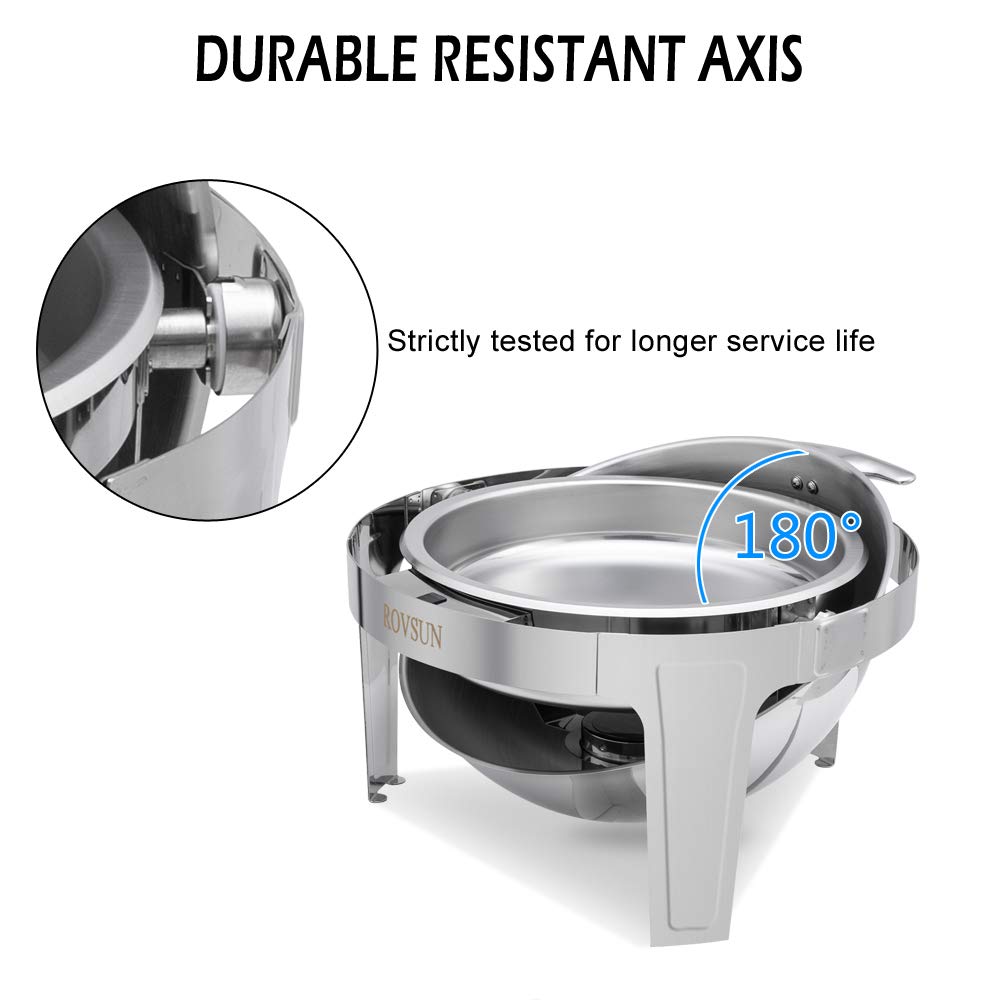 ROVSUN 6 QT Roll Top Round Chafing Dish Set