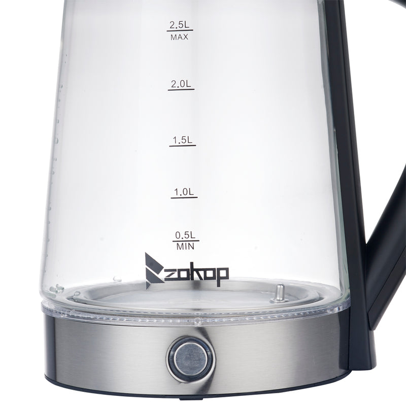 ROVSUN 110V 1100W 2.5L Blue Glass Electric Kettle with Filter