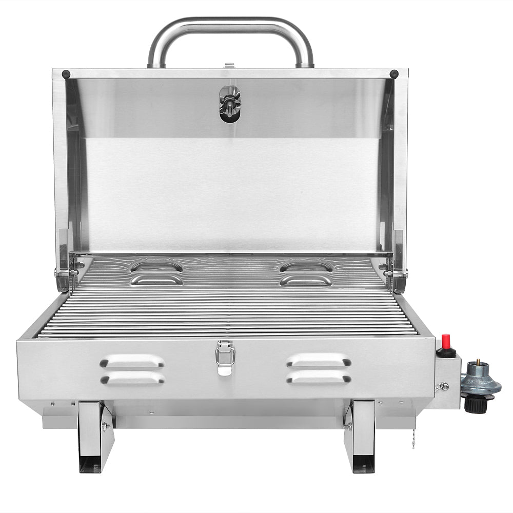 ROVSUN 1 Burner 12,000 BTU Portable Propane Grill for Outdoor Camping Garden BBQ