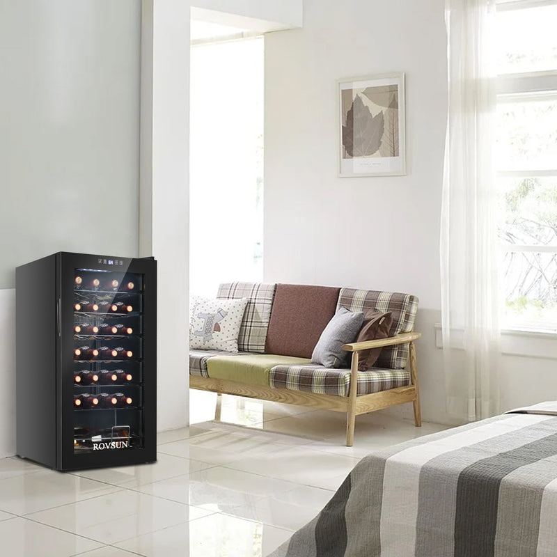 ROVSUN 28 Bottle Compressor Wine Cooler Freestanding Wine Cooler Refrigerator with Digital Temperature Control