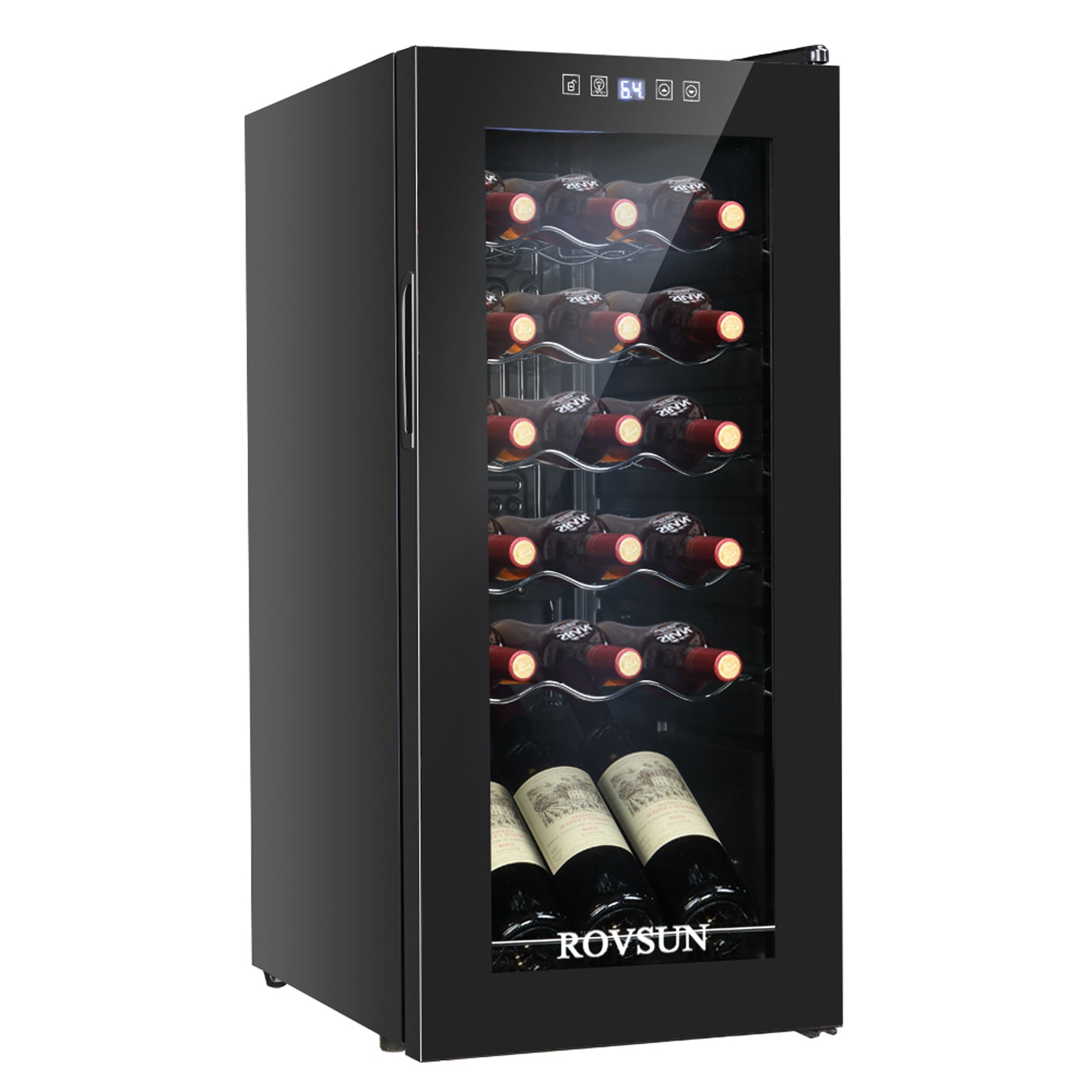 ROVSUN 18-Bottle 14" Wide Wine Cooler with Digital Temp Control