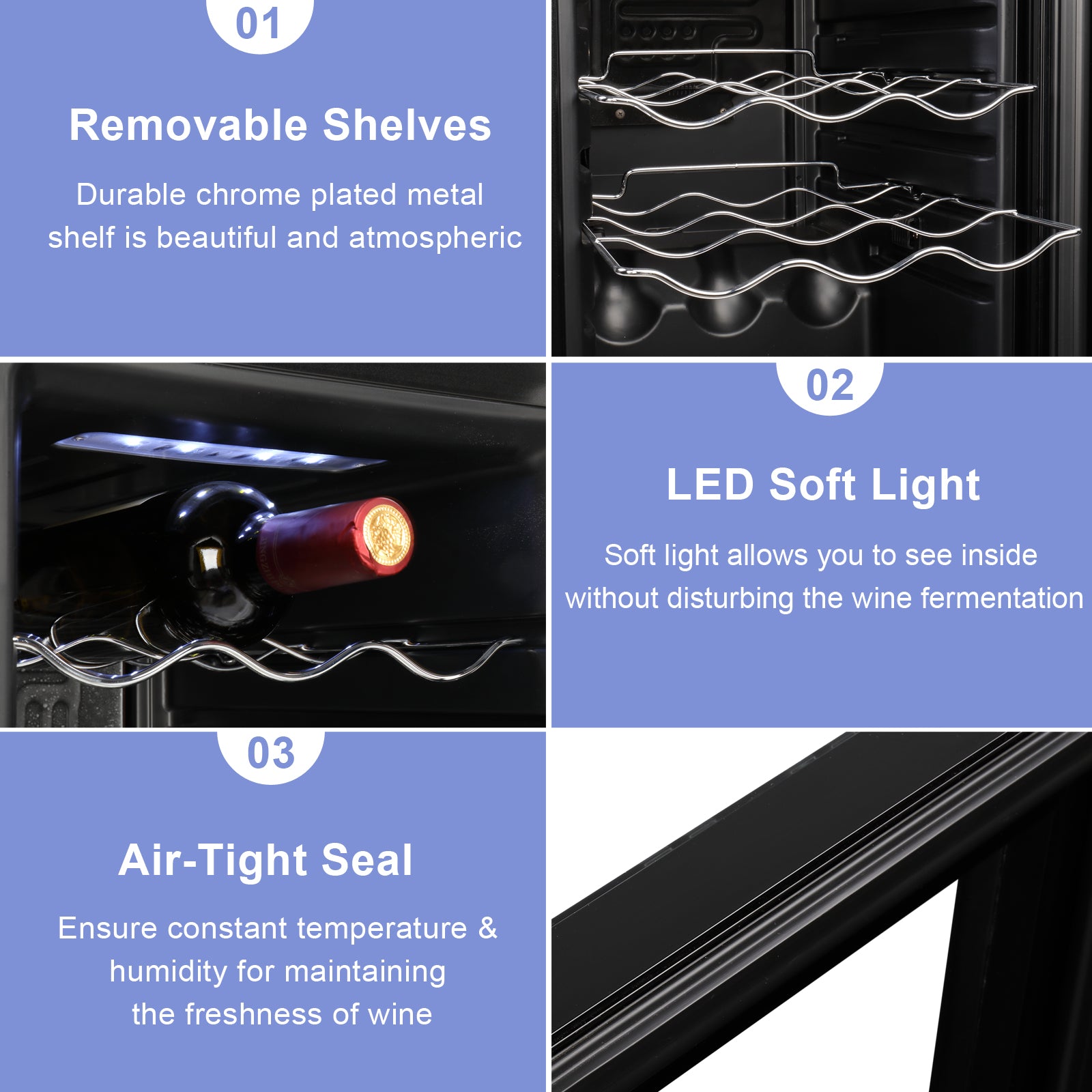 ROVSUN 18 Bottle Wine Cooler Fridge with Digital Temperature