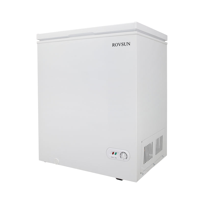 ROVSUN BD-100 3.5/5.0 Cu Ft Chest Freezer with Storage Basket  White