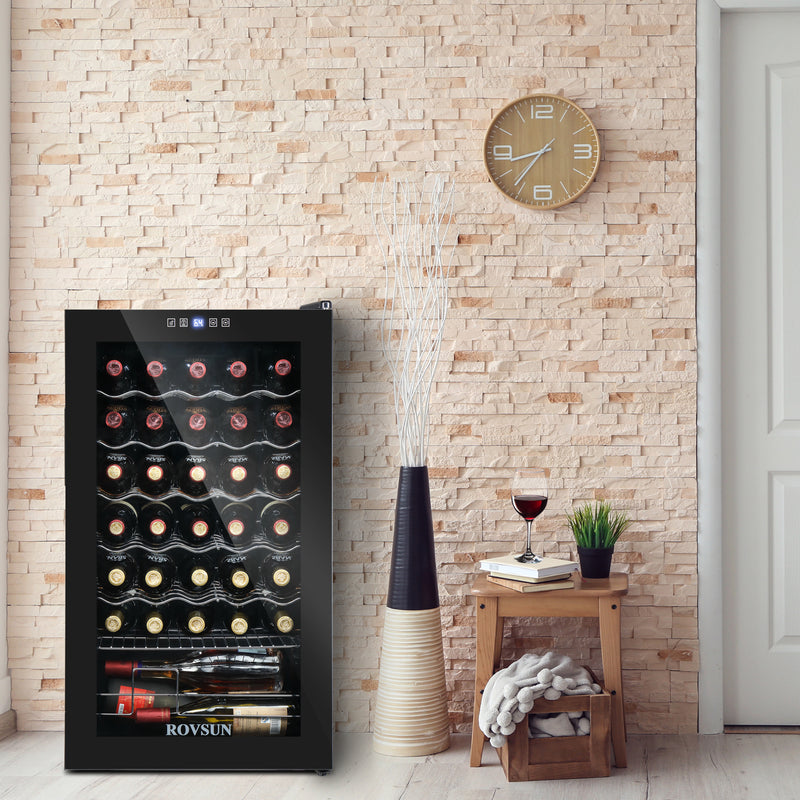 ROVSUN 34 Bottle Wine Cooler Fridge with Digital Temperature