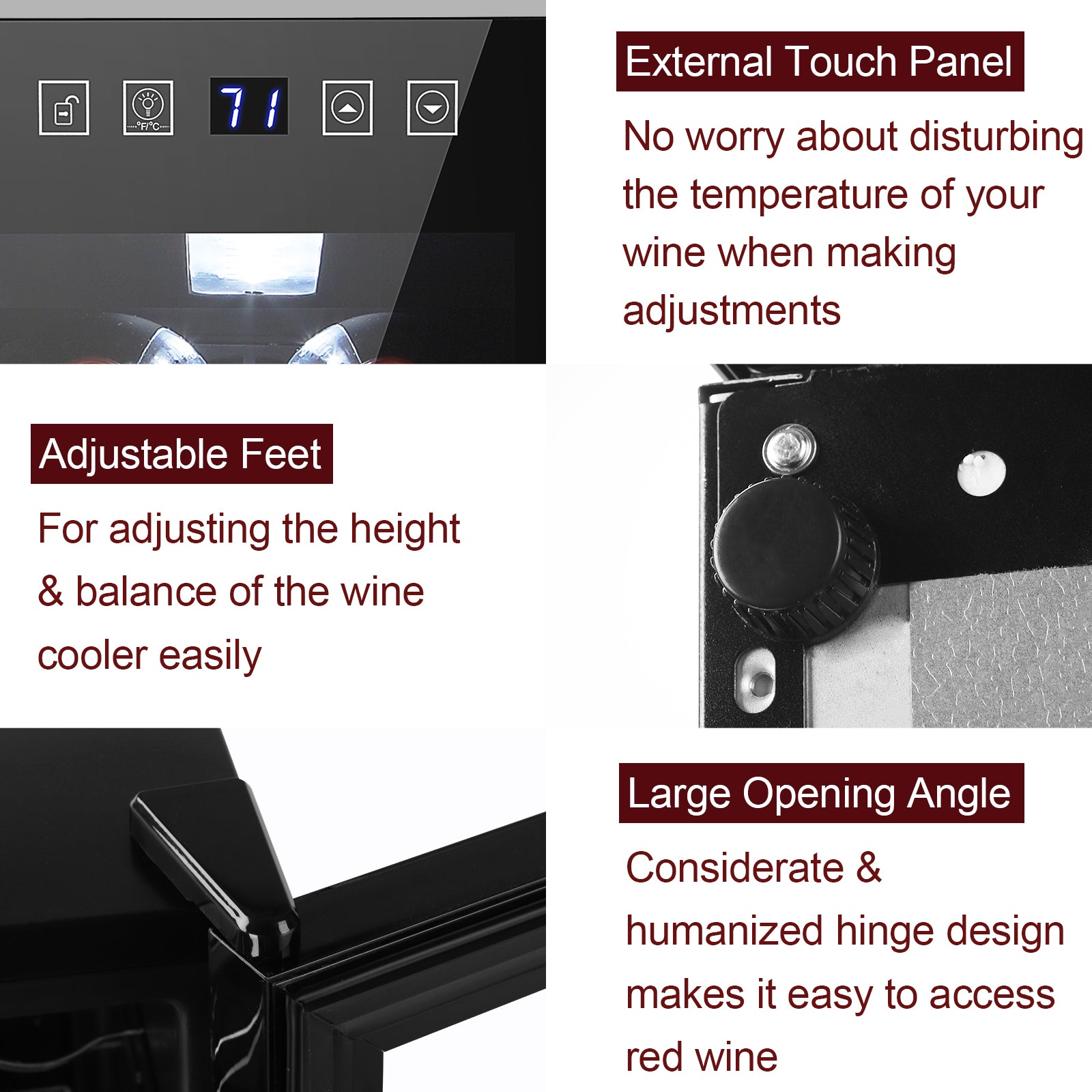 ROVSUN 12 Bottle Wine Cooler Fridge with Digital Temperature