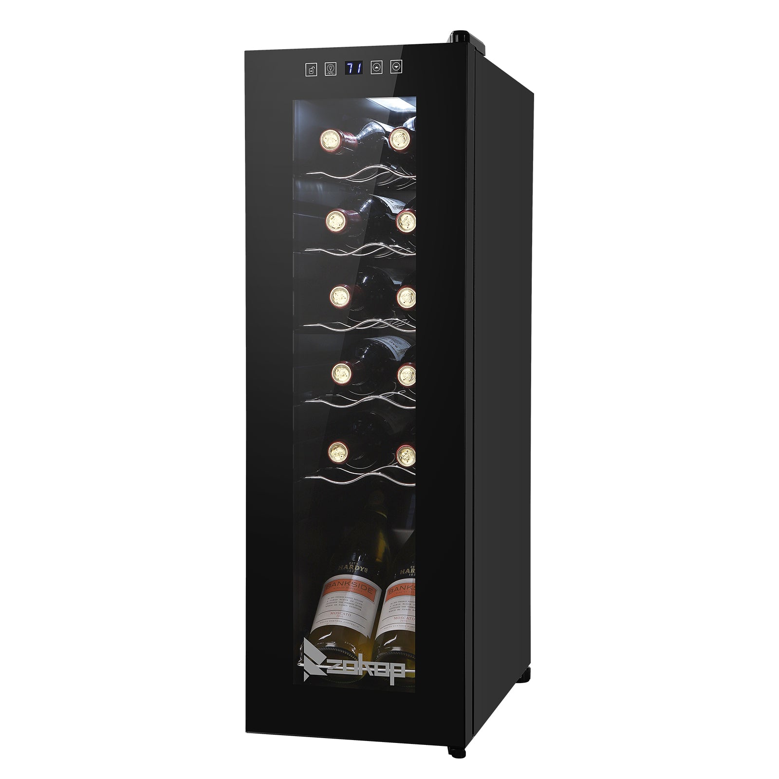 ROVSUN 12 Bottle Wine Cooler Fridge with Digital Temperature