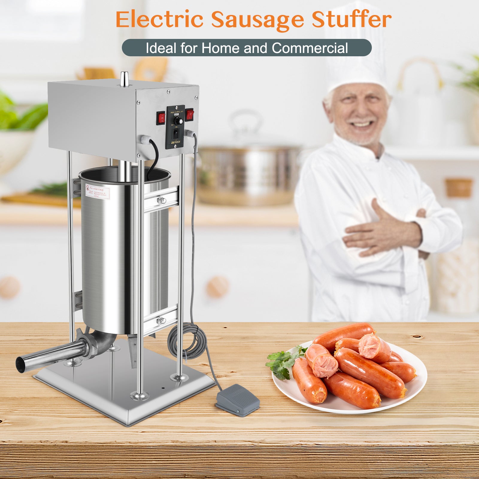 ROVSUN 15 lb. Electric Sausage Stuffer Maker with 5 Stuffing Tubes