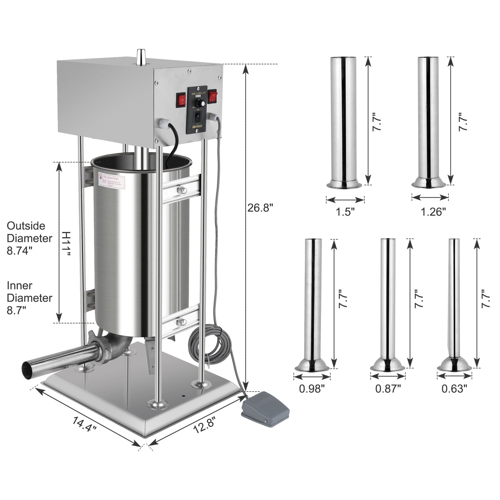 ROVSUN 15 lb. Electric Sausage Stuffer Maker with 5 Stuffing Tubes