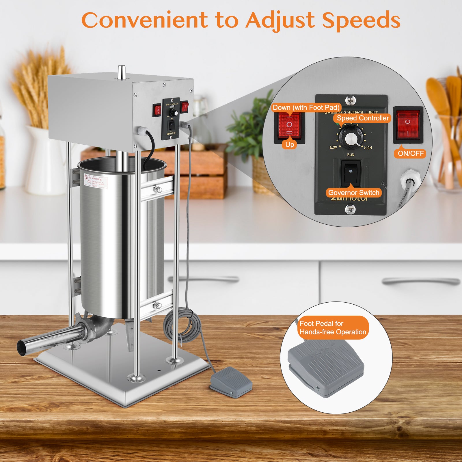 ROVSUN 15 lb. Electric Sausage Stuffer Maker with 5 Stuffing Tubes