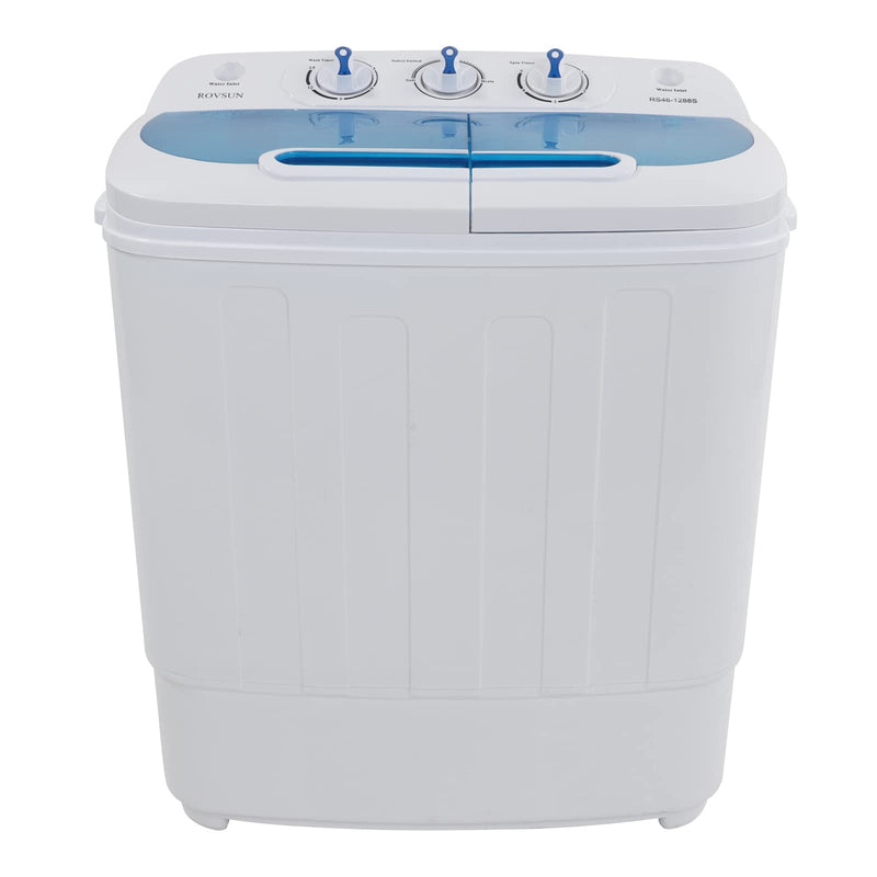 SUPER DEAL Compact Mini Twin Tub Washing Machine, Portable Laundry Washer w/ Wash and Spin Cycle Combo, Built-in Gravity Drain, 13lbs Capacity for  Camping, Apartments, Dorms, College Rooms, RV's and more