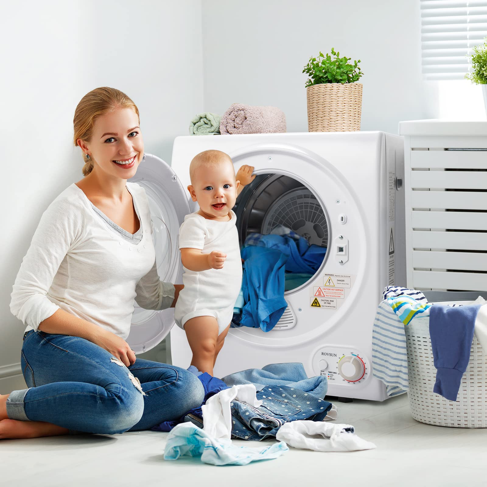 ROVSUN 1.5 Cu.Ft. 850W 110V Tumble Clothers Dryer with Classic Knob Control